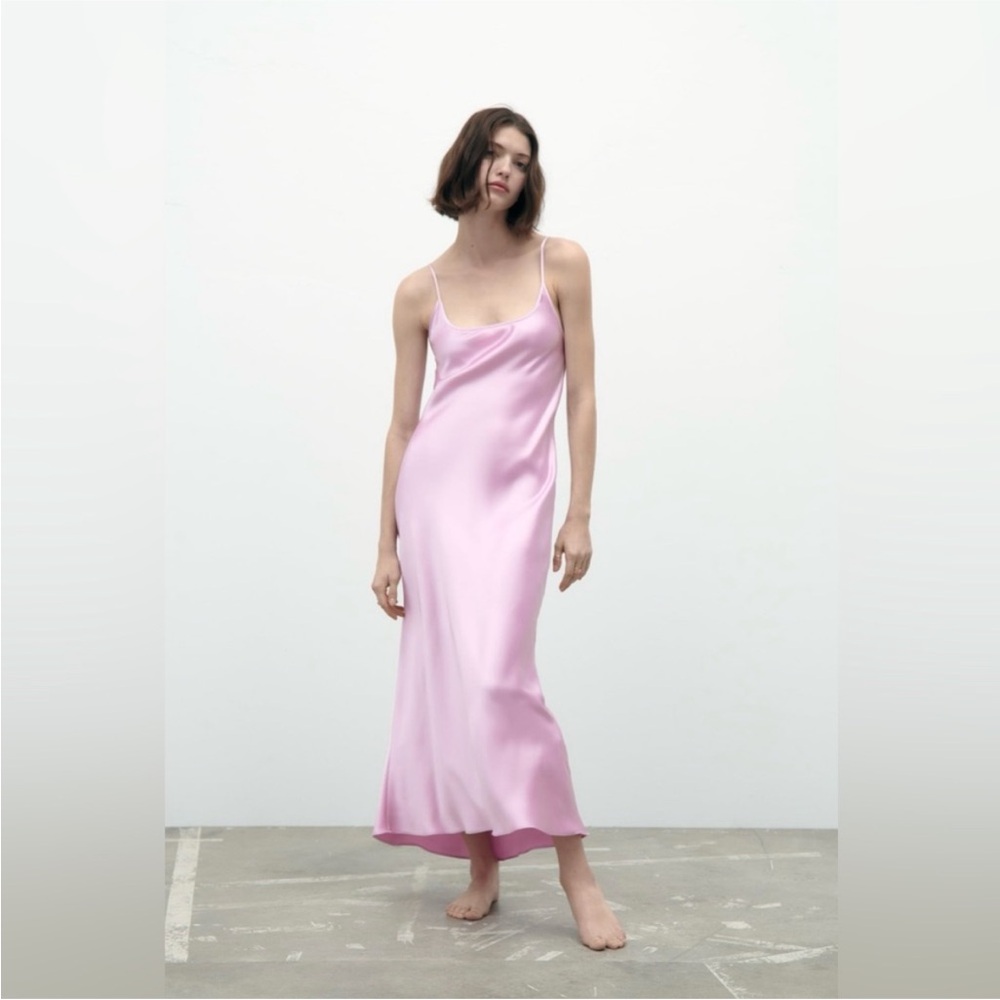 Zara Light Pink Satin Chemise